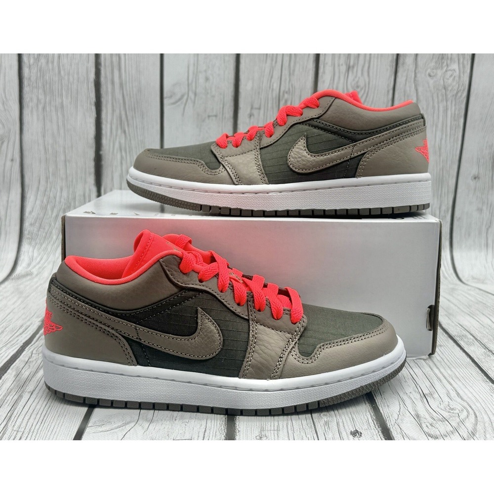 Size‎ 5 - Nike Women's Air Jordan 1 Low SE Black Olive Bright Crimson DQ6076 002